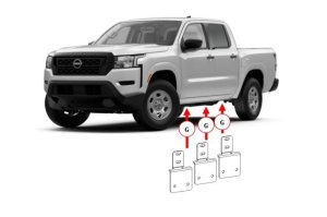 Nissan Frontier Side Step Mounting Brackets - Go Rhino - Dominator Xtreme - Textured Black - `05-`26 Nissan Frontier Side Step Mounting Brackets - Go Rhino - Dominator Xtreme - Textured Black - `05-`26